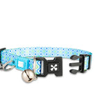 Max and Molly Dog Collar Retro Blue (Comes with QR Code) Small