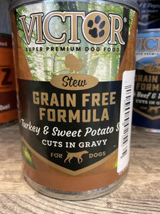 Victor Grain Free Formula Turkey and sweet potato Tin Meat (12) Case