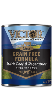 Victor Grain Free Formula Beef & Vegetables Tin meat (12) Case