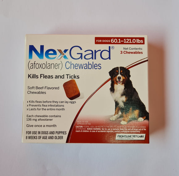 NexGard Chewable Tablet 60-121lb (3) Box