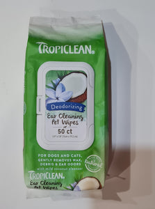 Tropiclean Deodorising Ear Cleaning Pet Wipes