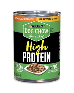 Purina® Dog Chow® Wet Food Hight Protein Classic Ground Wet Dog Food with chicken in savory gravy